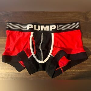 PUMP! Menswear mesh boxer brief - M - Red & Black